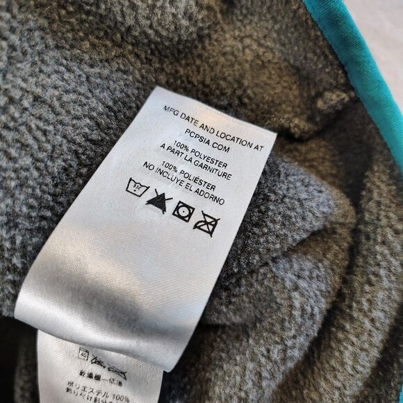 Patagonia Synchilla T Snap Size M Fleece Grey Turquoise Trim 2016 Women’s EUC - Picture 6 of 7